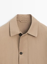 Linen blend jacket with pocket details