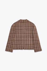 PLAID KNIT CARDIGAN