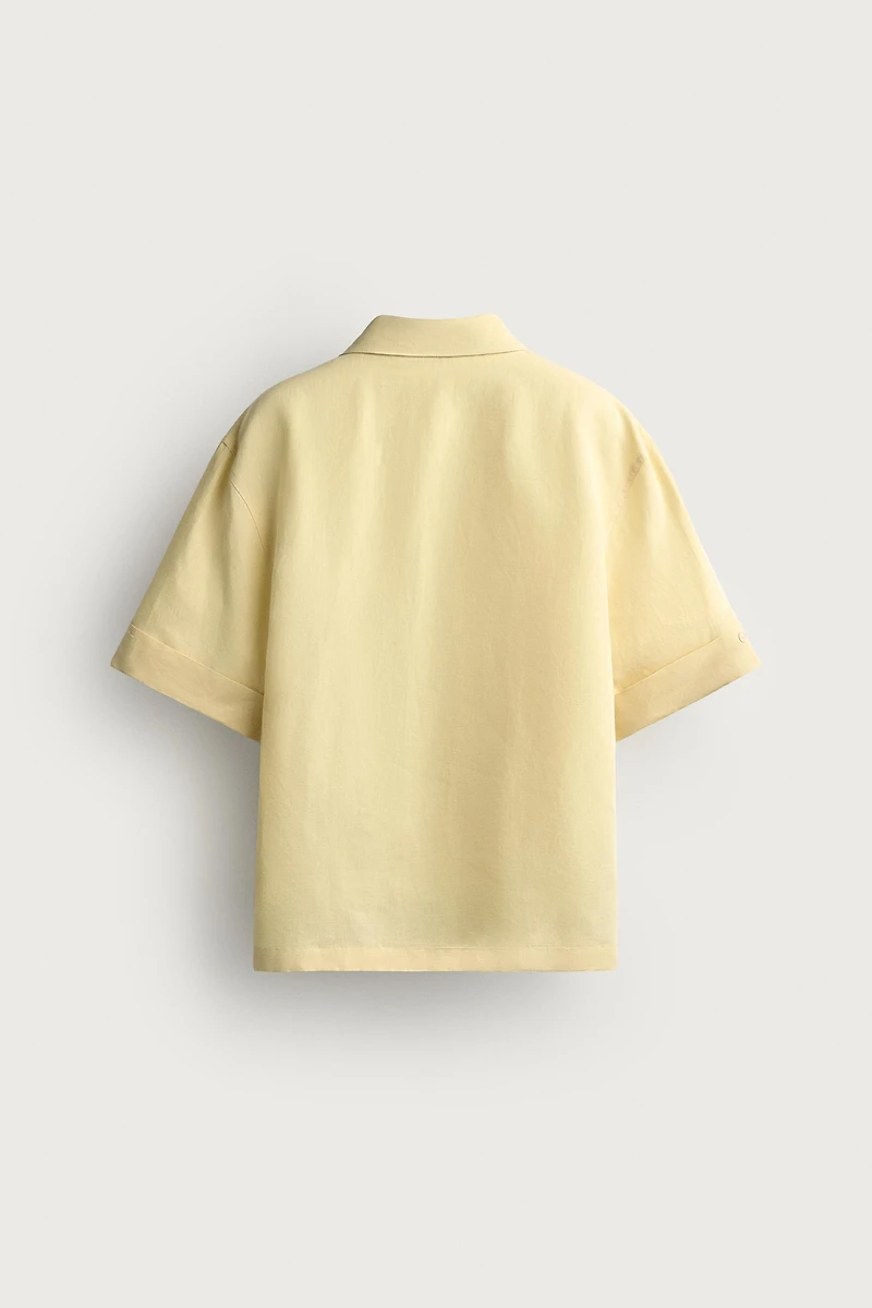 COTTON - LINEN POLO SHIRT