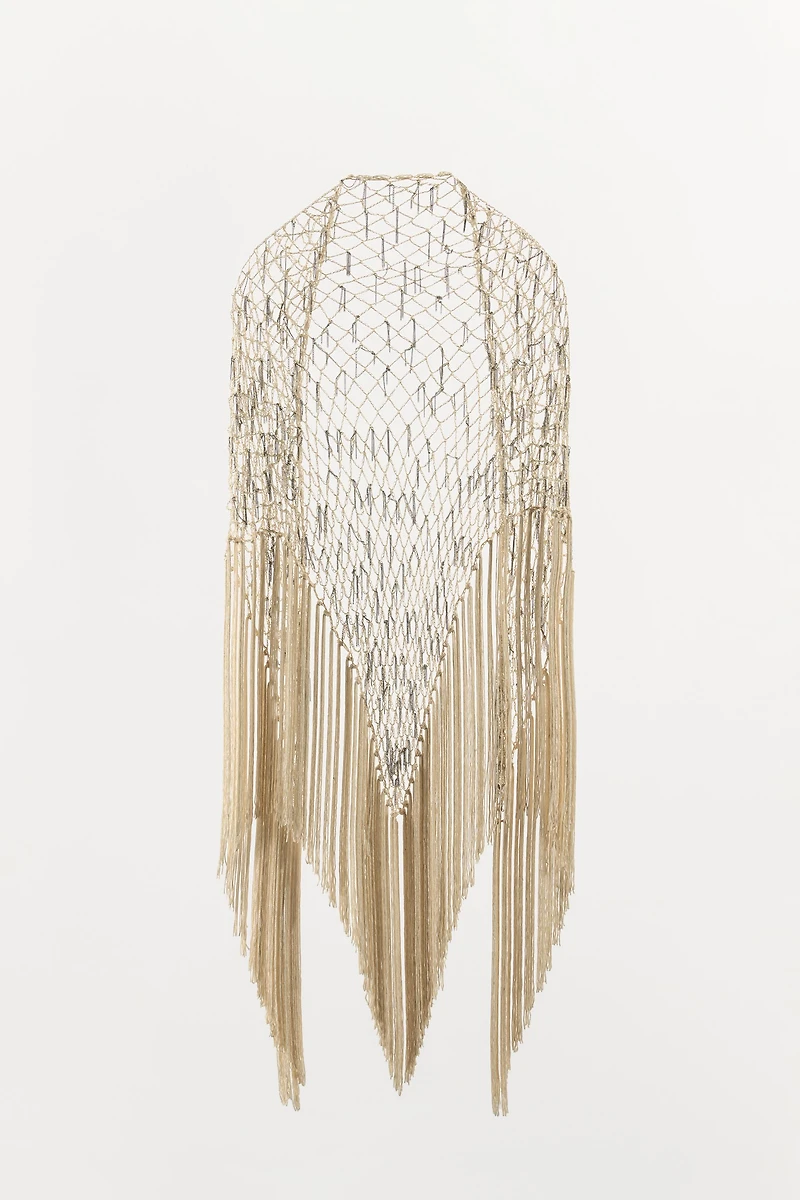 FRINGED CHAIN MULTI-POSITION SCARF