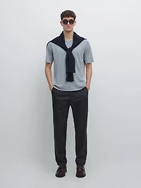 T-shirt en maille de coton mélangé