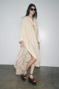 ROBE TUNIQUE RAYURES AVEC LIN ZW COLLECTION
