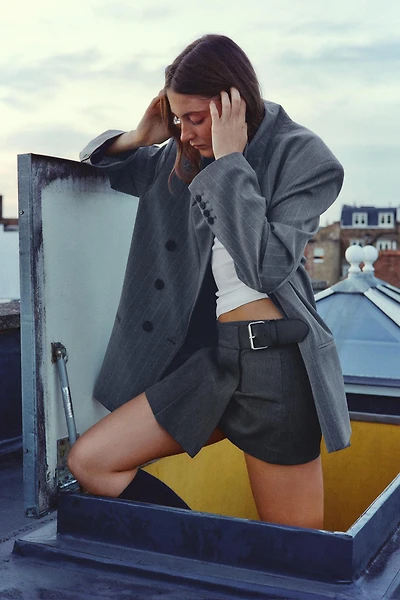 JUPE-CULOTTE PLIS PLATS CEINTURE