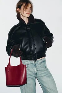 MINI TOTE BAG WITH STITCHED STRAPS