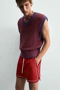 CONTRAST TRIM SHORTS