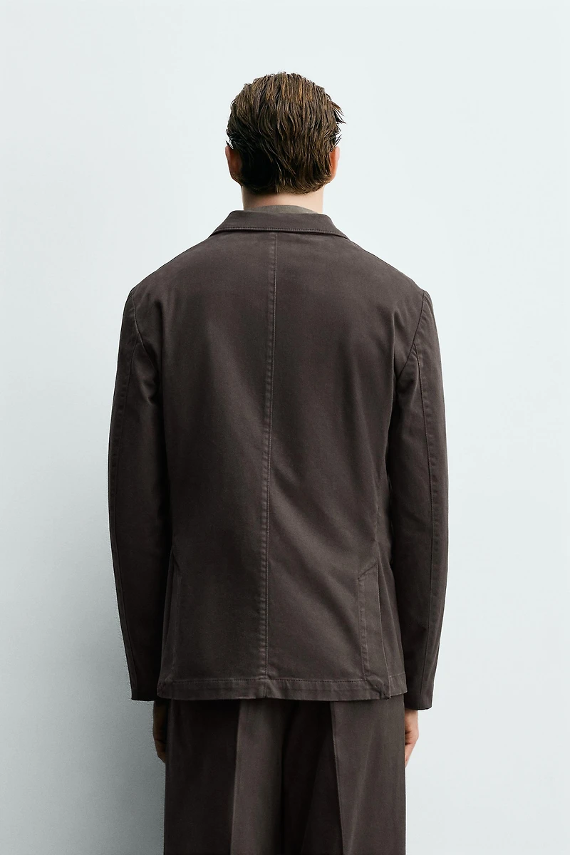 WASHED EFFECT SUIT BLAZER