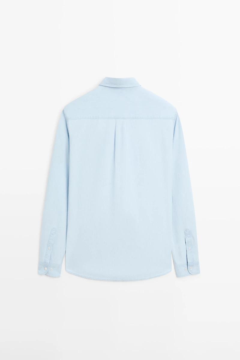 100% cotton regular fit denim shirt