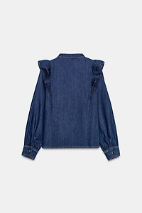 Z1975 DENIM RUFFLED SHIRT