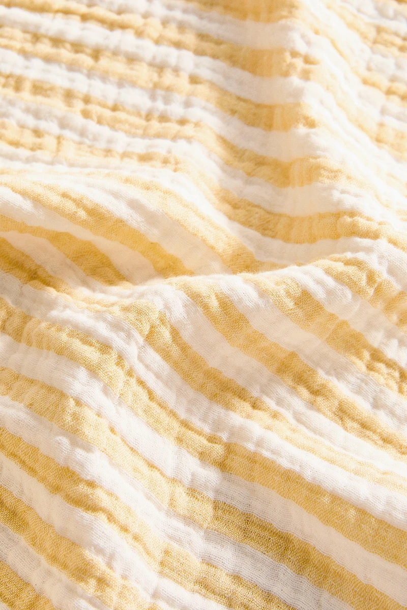 STRIPED COTTON MUSLIN BLANKET