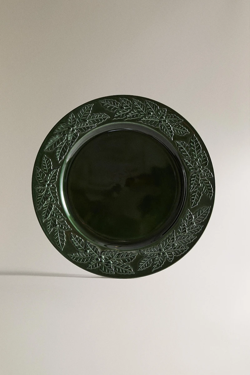 PLAIN CHRISTMAS LEAF CHARGER