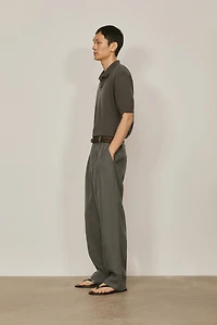 Cotton and linen knit polo sweater - LIMITED EDITION