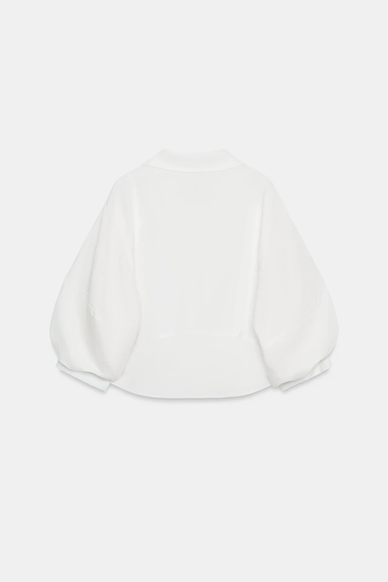 CHEMISE À MANCHES BOUFFANTES EN LIN