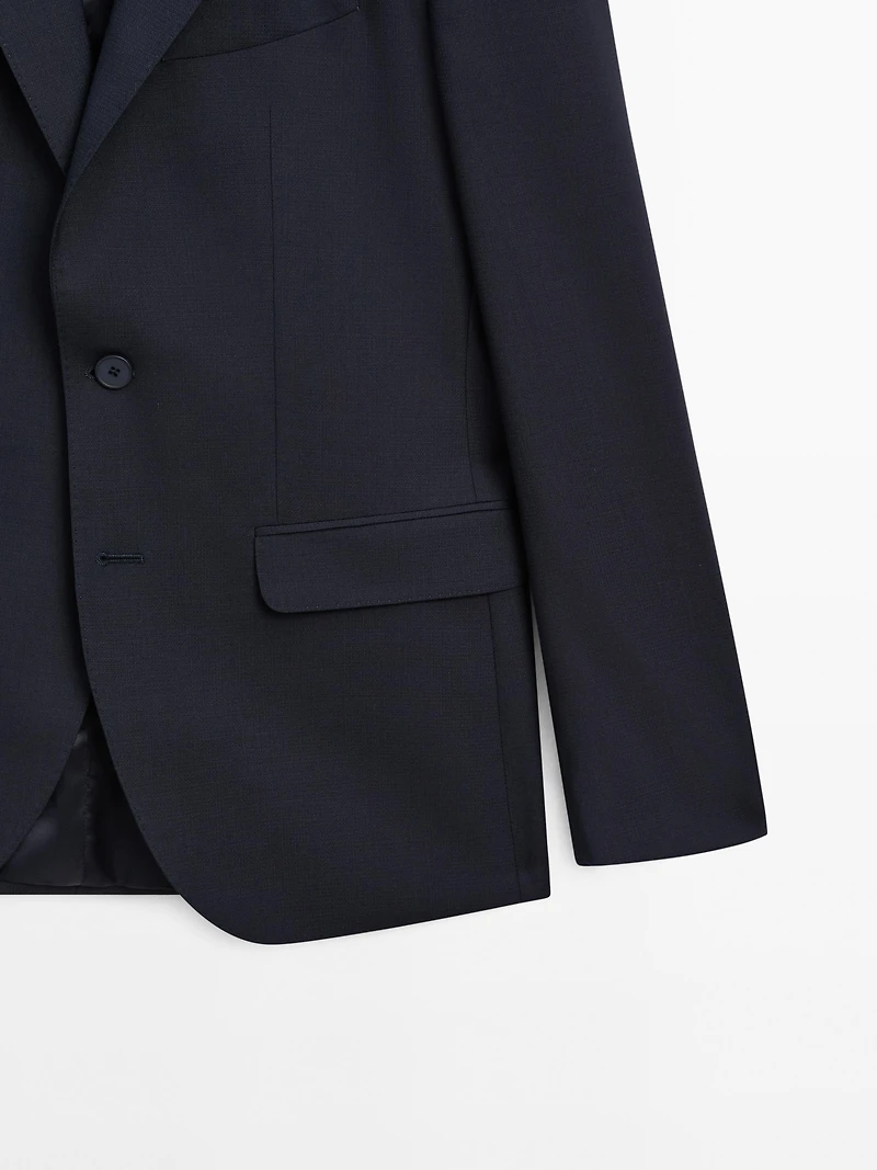 Wool blend suit blazer