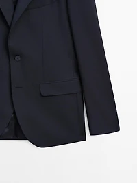 Wool blend suit blazer