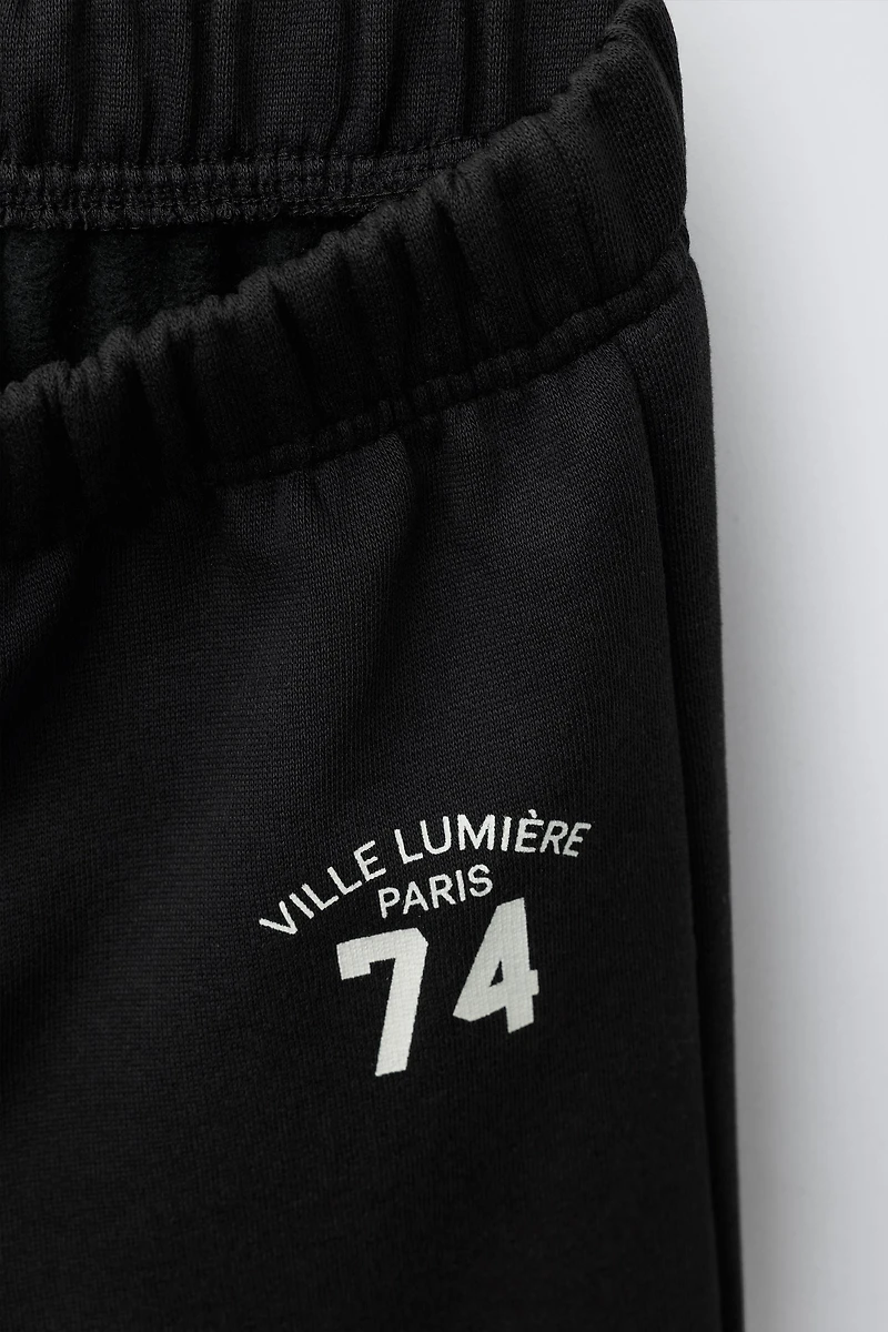 PRINTED WIDE LEG PANTS