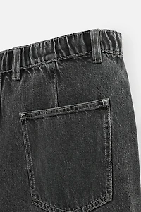 PLEATED WIDE FIT DENIM CHINO PANTS