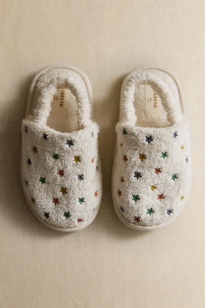 CHAUSSONS ENFANT SERVIETTE DE BAIN ÉTOILES