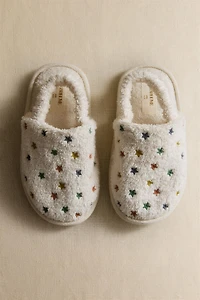 CHAUSSONS ENFANT SERVIETTE DE BAIN ÉTOILES