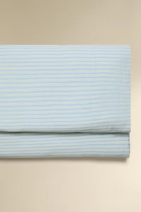 DRAP DE DESSUS SATIN RAYURES DÉLAVÉ (300 FILS)