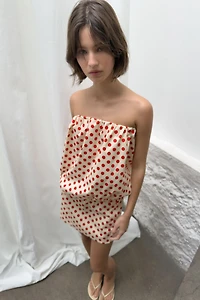 ROBE BUSTIER À POIS