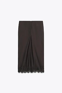 SATIN EFFECT LACE SKIRT ZW COLLECTION