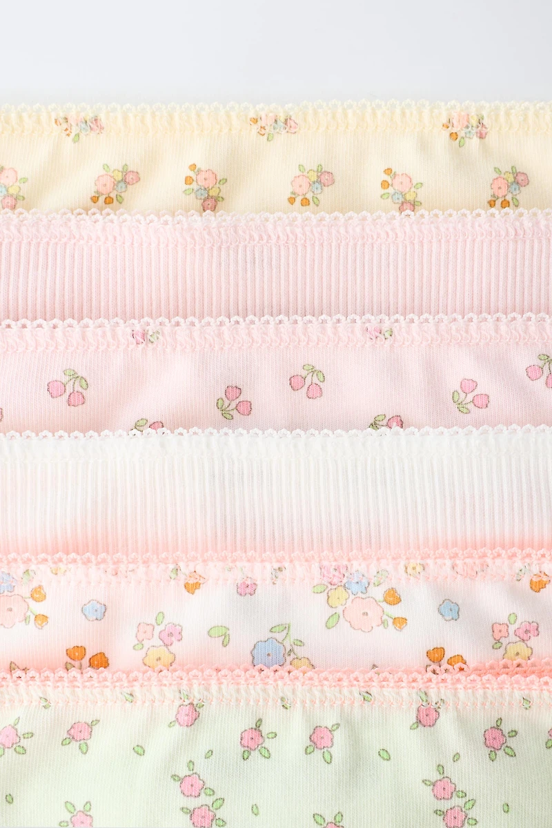 1 1/2-6 ANS / LOT DE SIX CULOTTES À FLEURS