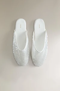 SEQUIN MULE SLIPPERS