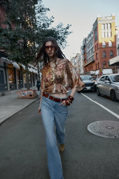 PRINTED SATIN EFFECT SHIRT