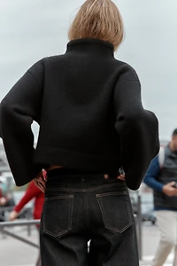 WRAP KNIT BOMBER JACKET