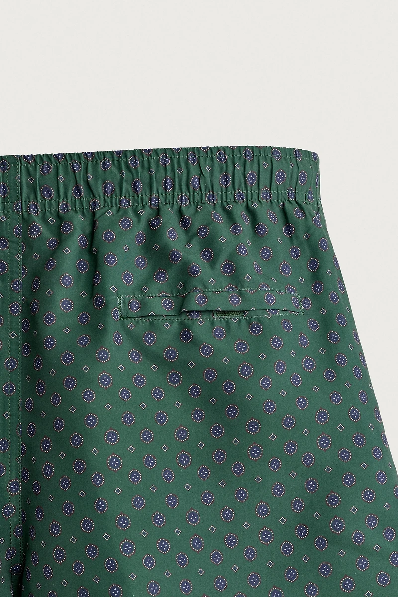 GEOMETRIC PRINT MID-LENGTH SWIM TRUNKS
