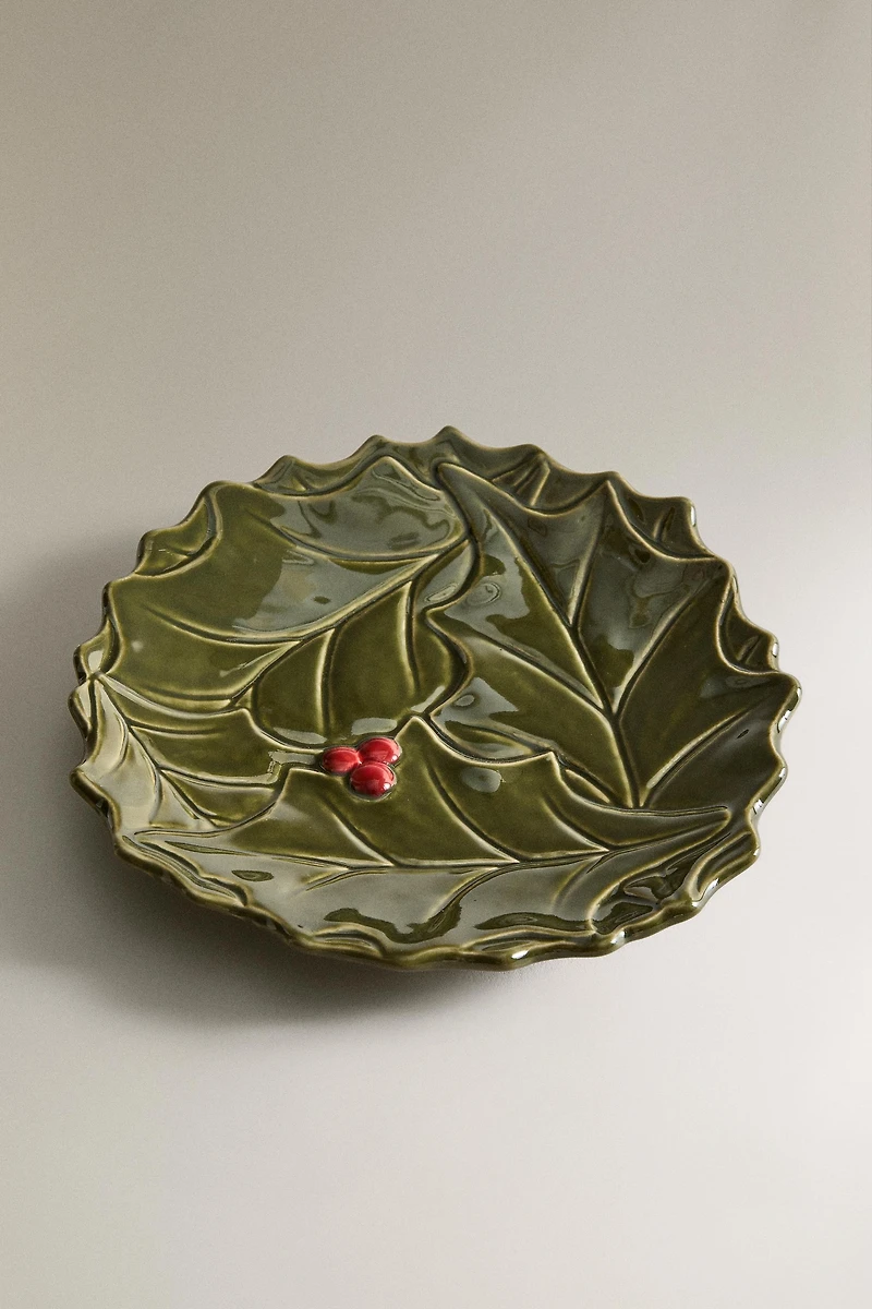 CHRISTMAS HOLLY PORCELAIN SIDE PLATE