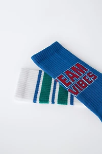 LOT DE DEUX CHAUSSETTES HAUTES NUMÉROTÉES