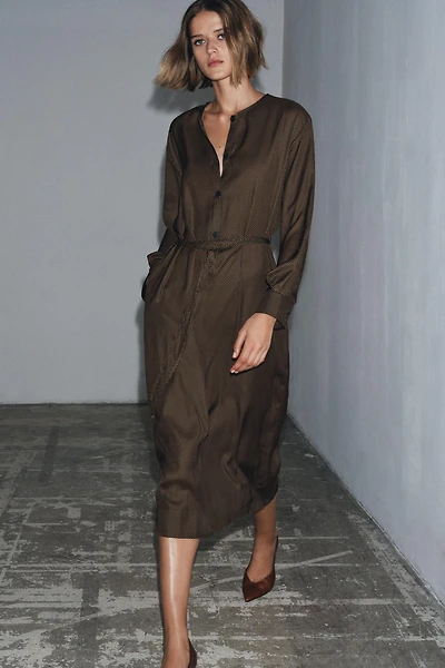 ROBE À POIS AVEC CEINTURE ZW COLLECTION