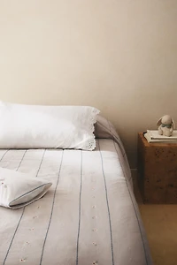 KIDS' FLORAL AND STRIPE DUVET COVER
