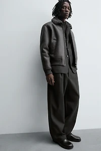 DOUBLE FACED FAUX LEATHER JACKET