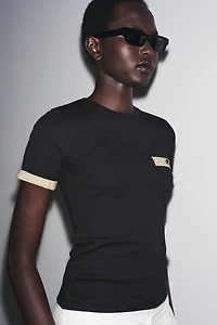 METALLIC THREAD T-SHIRT