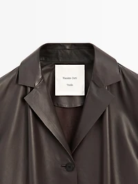 Blazer à col revers en cuir - STUDIO