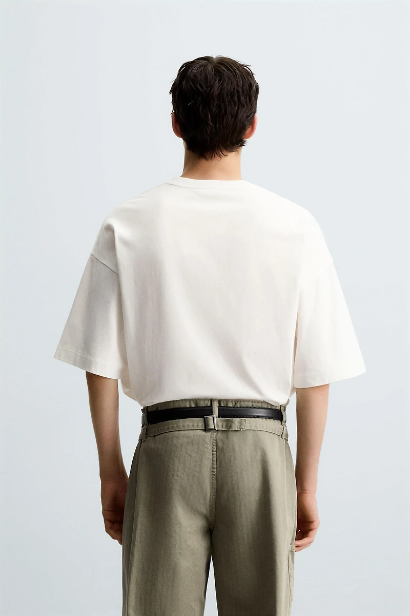 OVERSIZED PRINTED TEXT T-SHIRT