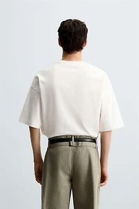OVERSIZED PRINTED TEXT T-SHIRT