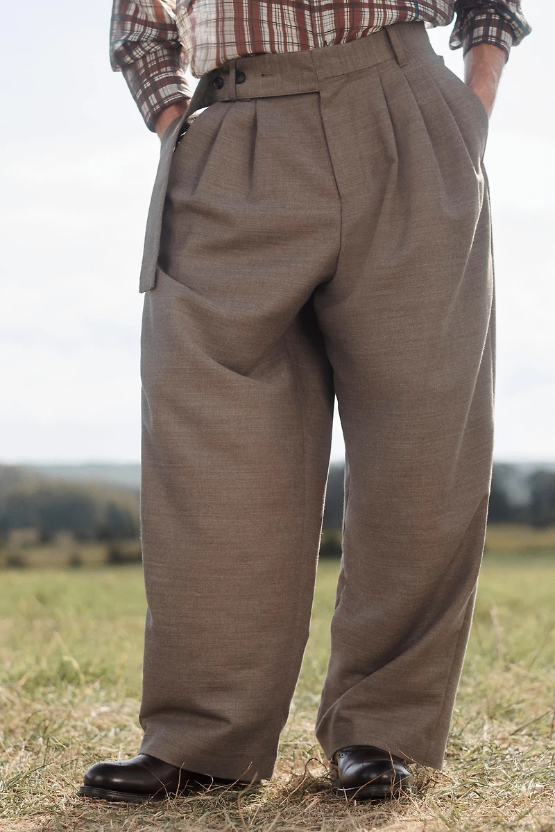 LIMITED EDITION WIDE FIT BELTED PANTS