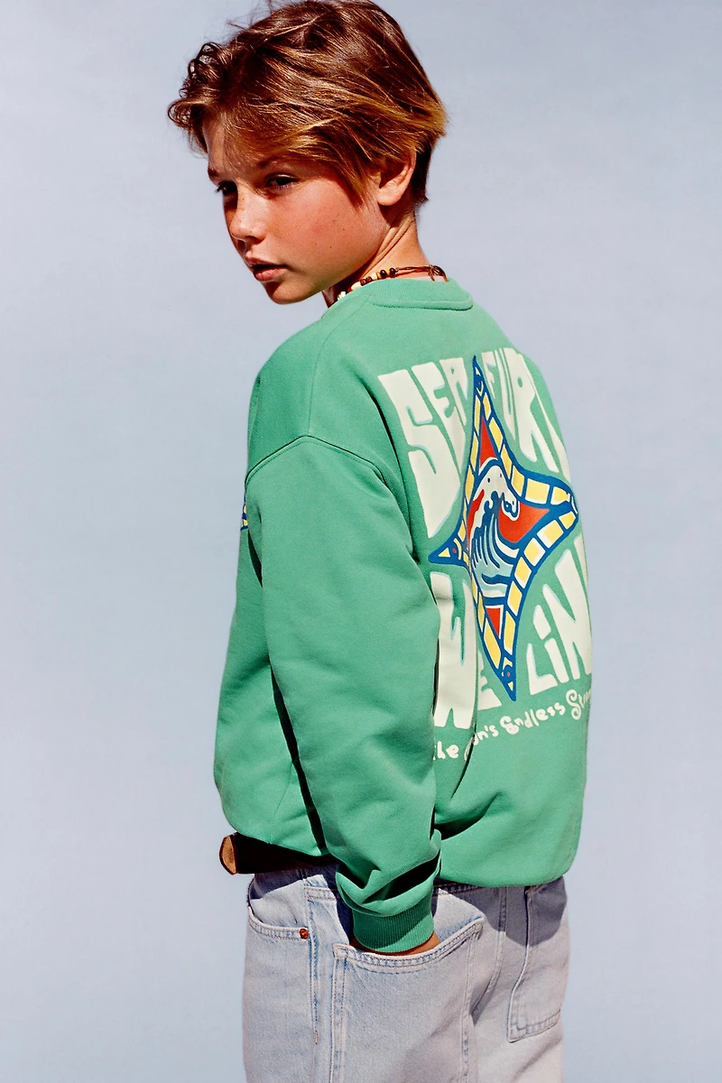 SURF PRINT SWEATSHIRT