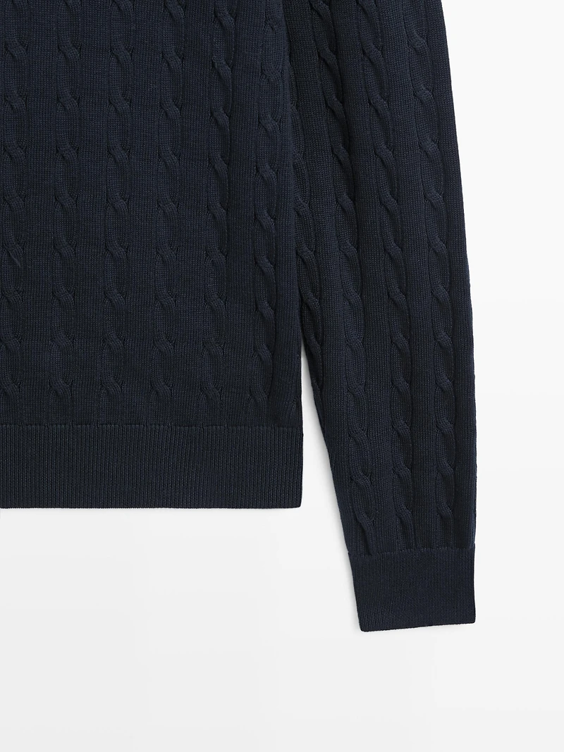 100% cotton cable-knit sweater