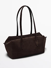 Sac cartable West en croûte de cuir
