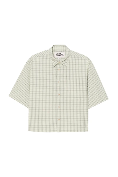 CHEMISE COUPE CARRÉE À CARREAUX BRODÉ
