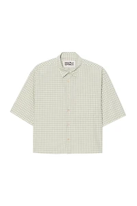 CHEMISE COUPE CARRÉE À CARREAUX BRODÉ