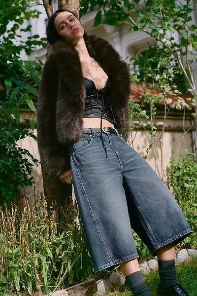 FAUX LEATHER TIE STRAP TOP