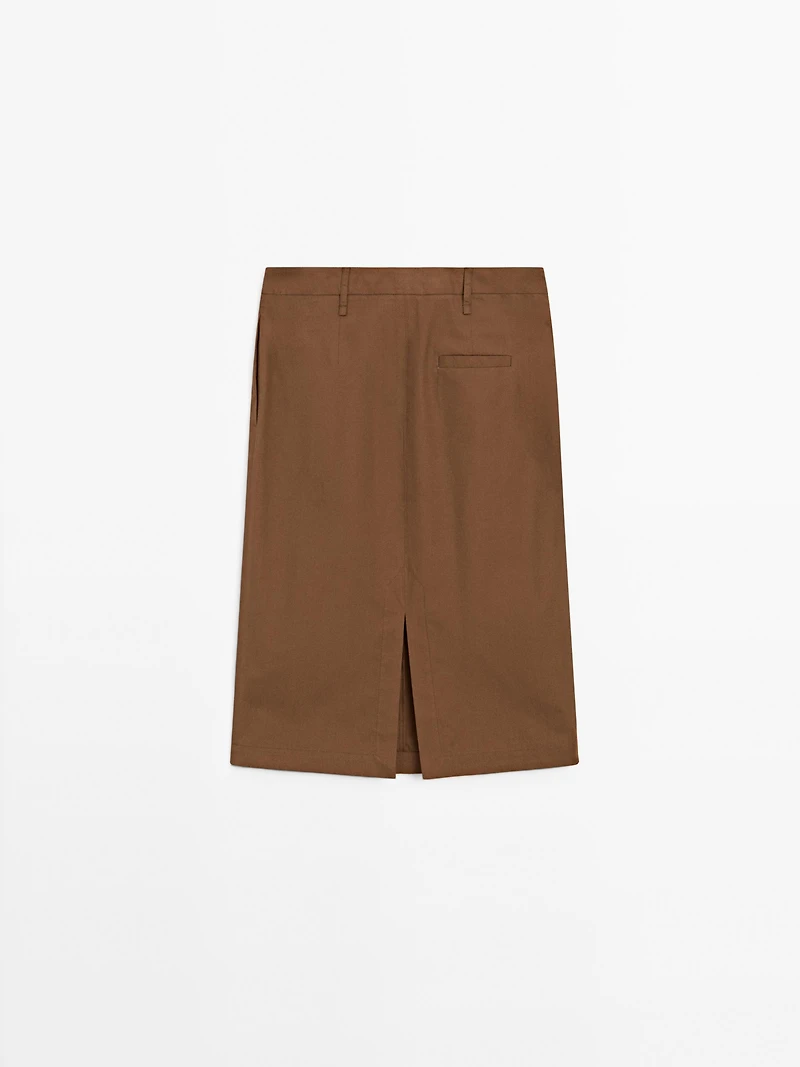 Midi skirt with waist detail