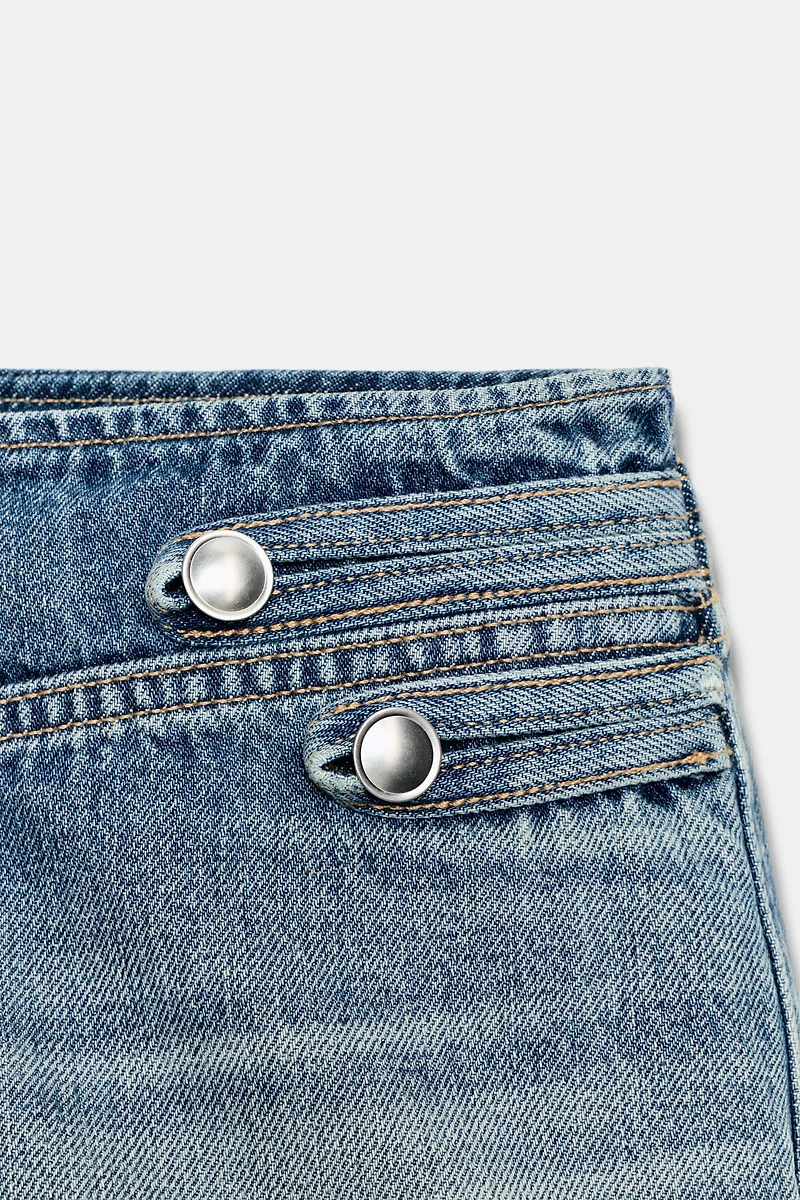 TRF LOW WAIST MINI DENIM SHORTS