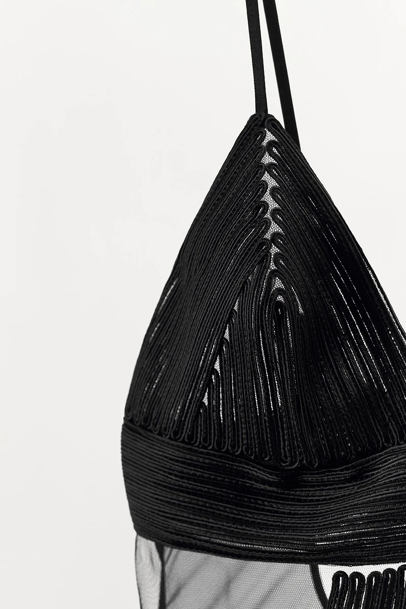 COMBINATION TEXTURED BODYSUIT