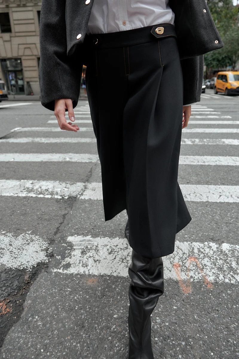 LONG SHORTS WITH CONTRAST STITCHING